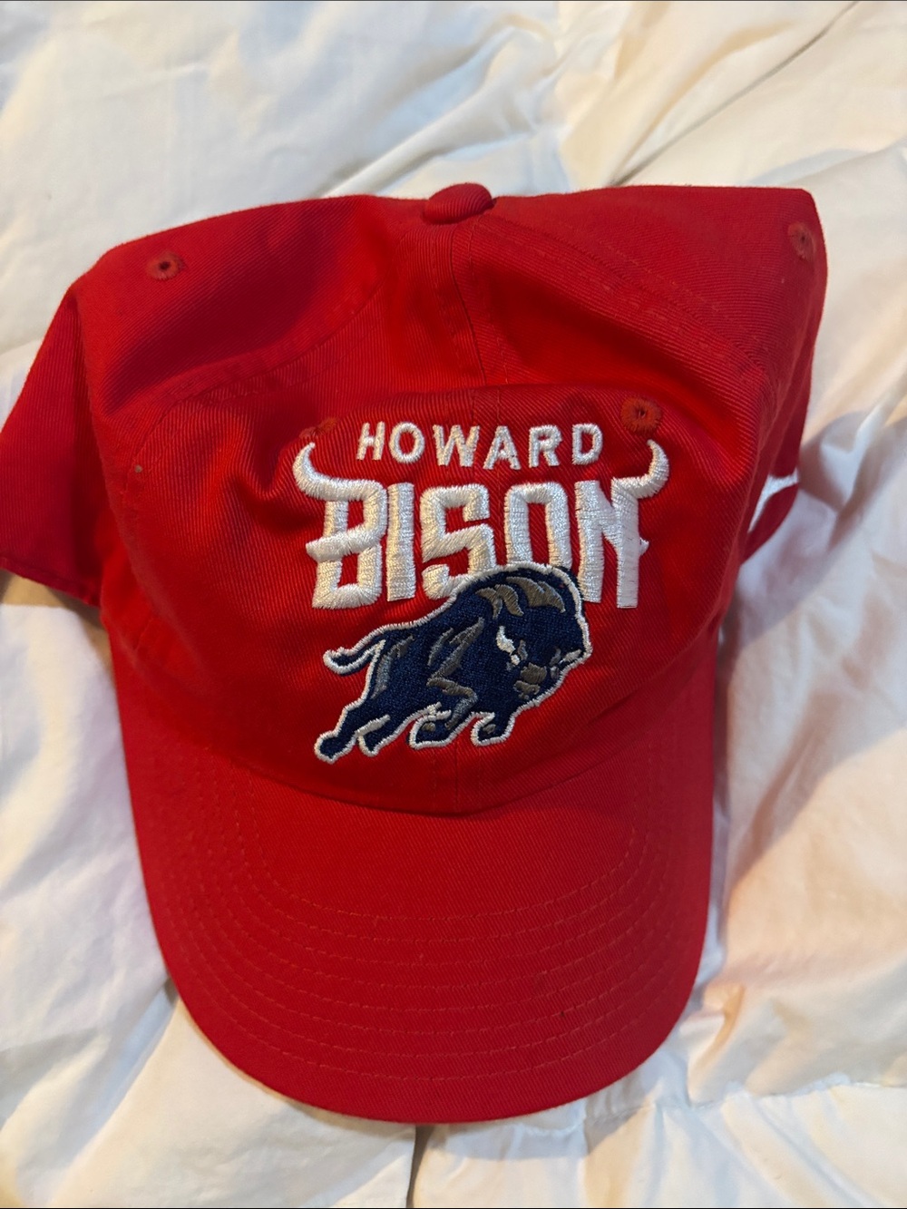 Nike Red Howard Bison Embroidered Adjustable Baseball Cap